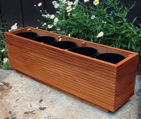 metal and woodpatio flower boxes|Wood and Metal Planter Box .